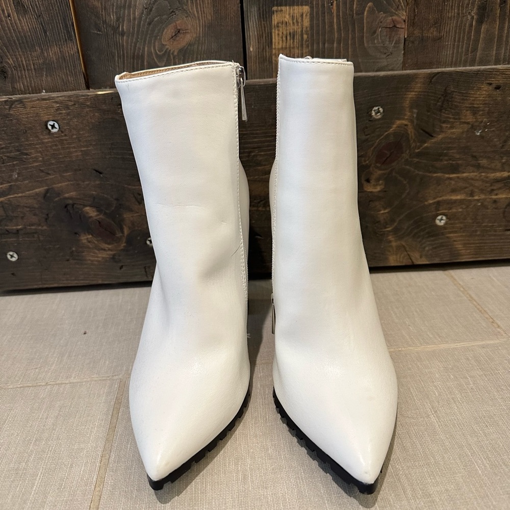 Vici White Ankle Boots